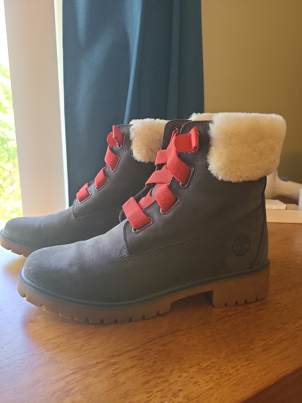 Timberland Jayne Waterproof Convenience Hiking Boots Dark Gray Nubuck Size 8 EUC